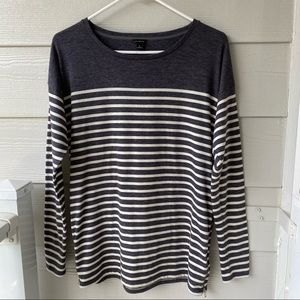 ANN TAYLOR Striped Crewneck Top